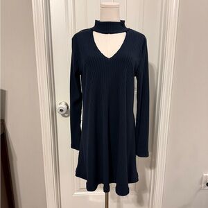 Love Riche Navy Long Sleeve Dress